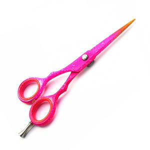 กรรไกรตัดผมมืออาชีพ ขนาด 5.5 นิ้ว สีชมพู สแตนเลส ขอบหยัก สำหรับร้านเสริมสวย - Product Image 3