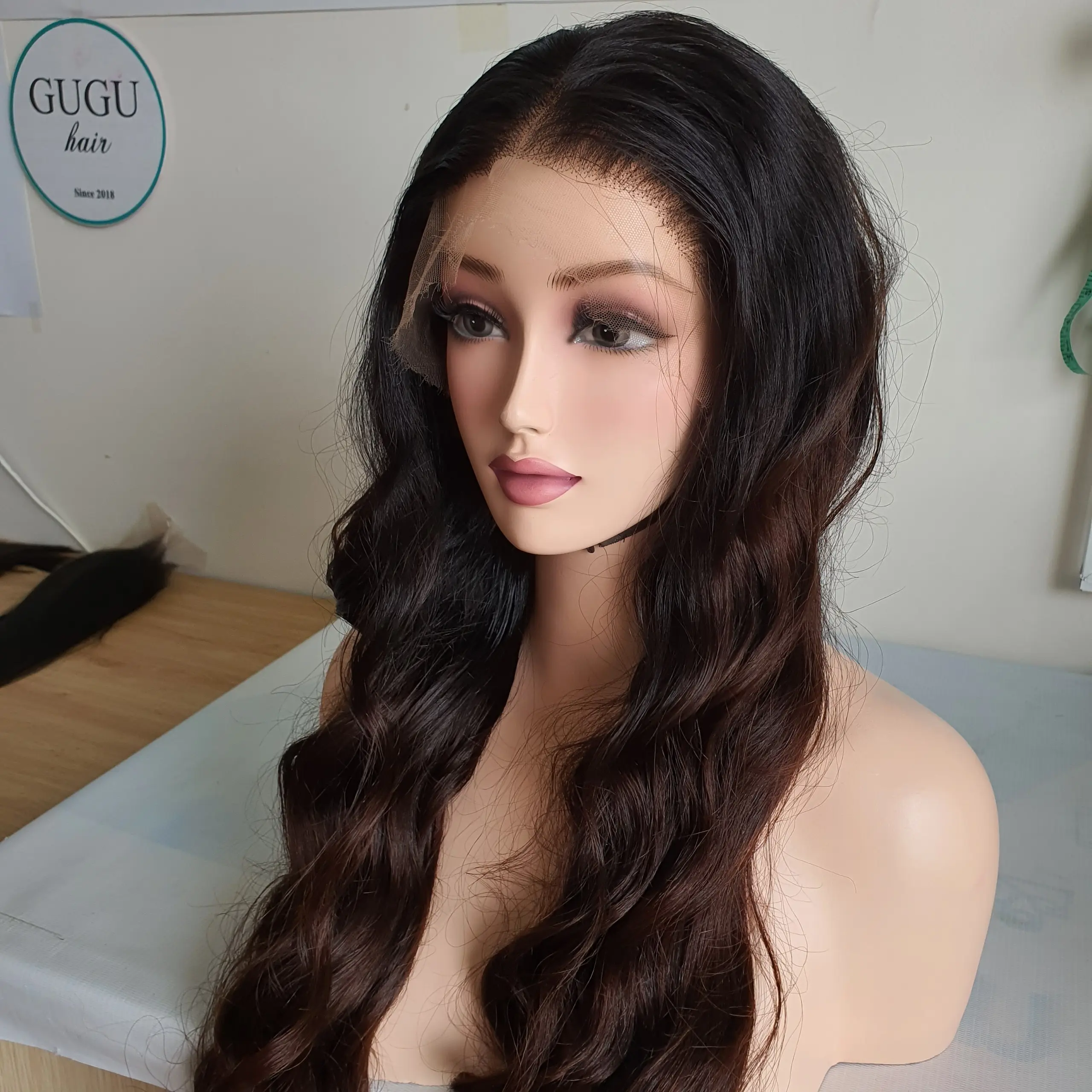 Perücken für menschliches Haar doppelt eingezogen 100% vietnamesisches rohes Haar Anbieter, lose Welle dunkelbraune Farbe jungfräuliche menschliche Haarverlängerungen
