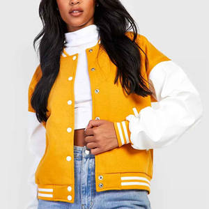 Chaqueta Universitaria de Béisbol al por Mayor, Cuerpo de Lana, Mangas de Cuero, Multicolor, Venta Caliente, Chaqueta Universitaria Personalizada con Letras - Product Image 1