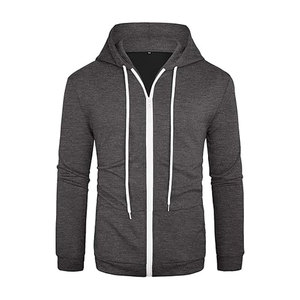 Sweat à capuche hommes coton polaire pull cordon sweats à capuche avec fermeture éclair à manches longues vêtements décontractés sweats à capuche - Product Image 6