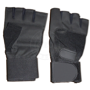 Guantes de medio Dedo de cuero de oveja Guantes de levantamiento de pesas personalizados para gimnasio y entrenamiento cruzado - Product Image 2