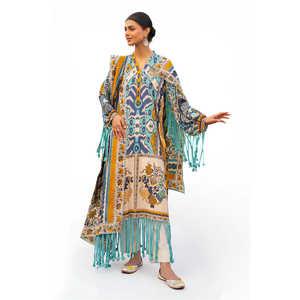 Traje de 3 Piezas para Mujer con Estampado y Mangas Bordadas CL-62237 - Product Image 1