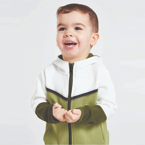 Ensembles de survêtements en coton à capuche pour bébés garçons, taille plus, couleur unie, de haute qualité, chauds, personnalisables, vêtements de printemps - Product Image 4