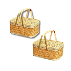PANIER CADEAU EN BAMBOU polyvalent PANIER DE FRUITS Élégant et naturel pour tout cadeau Décoration intérieure - Product Image 1