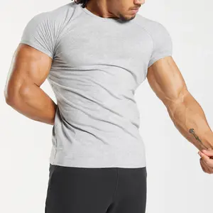 Hersteller Hochwertige Herren-T-Shirts Slim Fit Sport gymnastik tragen Training 95% Baumwolle 5% Elasthan individuell bedrucktes T-Shirt für Männer