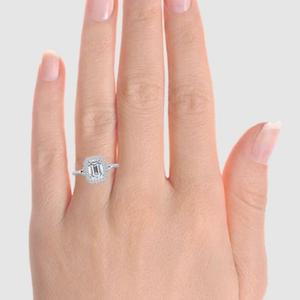 Anillo de diamante cultivado en laboratorio esmeralda de 14K Anillo de diamante creado en laboratorio de oro IGI para boda y anillo o banda de compromiso - Product Image 3