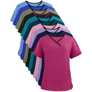 Ensemble de blouses médicales unisexe en coton et polyester de haute qualité, très vendues, extensibles, à manches courtes, pour hôpitaux, vente en gros OEM - Product Image 3