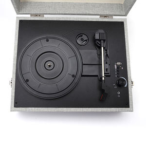 Tourne-disque portable sans fil USB au design rétro moderne, style valise, pour vinyles - Product Image 5