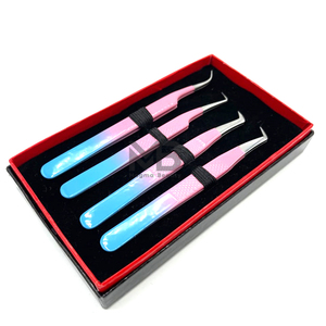Kit de pinces professionnelles personnalisées en acier inoxydable pour extensions de cils avec embout sur mesure - Product Image 6