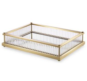 Design moderne Plateau de service en laiton doré Plateau carré Plateau de table mat de haute qualité Nouveau design Plateau de service vente directe à bas prix - Product Image 6