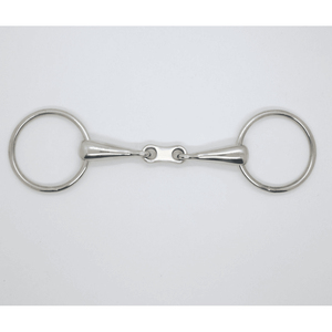 Mors à double articulation à anneaux lâches pour l'équitation, embout plat poli et lisse, instrument équestre - Product Image 3