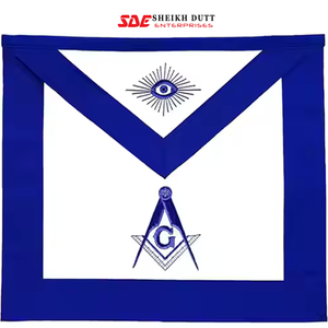 Delantal Master Mason Blue Lodge con delantal y accesorios de masones masónicos cuadrados de la más alta calidad, oro de Terciopelo Azul Marino - Product Image 4