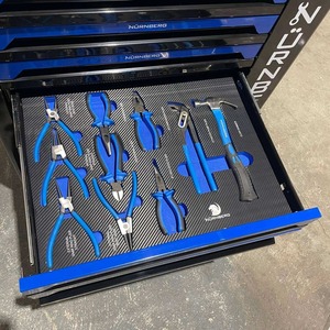 Armoire à outils de garage robuste en acier laminé à froid, poste de travail d'atelier avec tiroirs, unités de rangement d'outils, capacité de charge de 150 kg - Product Image 4