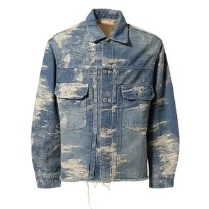 Wholesale Fade Effect Classic <b>Denim</b> <b>Jacket</b> <b>Men</b> Women Casual Outerwear Fashion <b>Denim</b> <b>Jacket</b> Streetwear Retro Jean Coat - Product Image 1