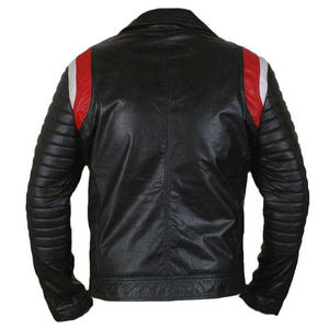 Veste Moto Homme en Cuir Véritable de Vache Noir, Col Montant, Fermeture Éclair, Coupe Slim, Longueur Standard, Idéale pour l'Automne – Vente en Gros - Product Image 5