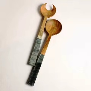 Handmade Eco-Friendly Gold Brass <b>Salad</b> Server Set with Serving <b>Spoon</b> and Fork Dishwasher Safe for Home Kitchen - Product Image 6