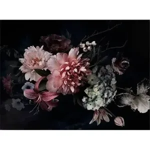 Bouquet de pivoines et d'hortensias sur toile imprimée sur fond noir - Product Image 6