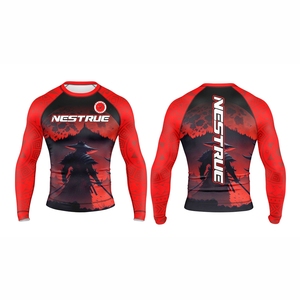 Personnalisez votre propre logo Impression numérique Manches longues UPF50 Compression Rash Guard pour hommes BJJ MMA Séchage rapide - Product Image 1