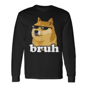 Camiseta de manga larga con estampado de perro shiba inu, camiseta unisex de cuello redondo para adultos, top gráfico para amantes de las razas japonesas - Product Image 1