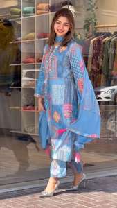 Venta al por mayor en línea Organza Salwar Kameez bordado 3mm secuencia trabajo todas las estaciones vestido indio Premium - Product Image 2