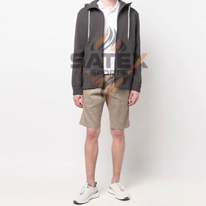 Sweat-shirts d'hiver pour hommes 100% coton respirant avec fermeture éclair - Brodés, écologiques, anti-boulochage, séchage rapide, épais, service OEM, 2 pièces - Product Image 3