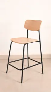 Высококачественный Штабелируемый деревянный и Железный барный стул высокий стул для домашнего бара ресторана