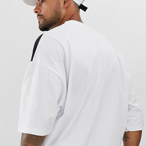 เสื้อยืดคอตตอนโอเวอร์ไซส์ขายส่ง OEM สำหรับผู้ชาย สกรีนโลโก้ได้ ไซส์พลัส แขนสั้น ผ้าฝ้าย 100% ความยาวพิเศษ - Product Image 4