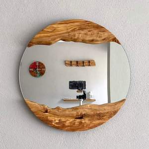 Best Handmade Wall <b>Mirror</b> with Natural <b>Wood</b> <b>Frame</b> Round Rustic Style <b>Mirror</b> for Modern Minimalist Home Decoration - Product Image 1