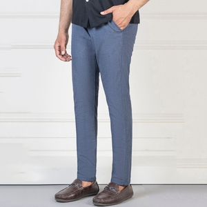 Pantalones largos informales de negocios para hombre, alta demanda, 100% algodón, cintura media, Parte delantera plana, pierna recta suelta, servicio OEM disponible - Product Image 2