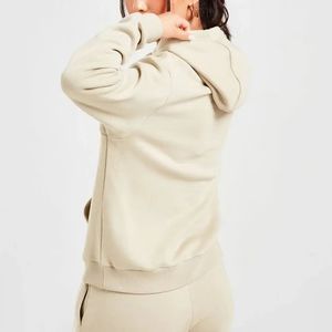 Sweat à capuche en coton épais pour femme, coupe oversize, avec cordons de serrage, coupe confortable, poignets et ourlets côtelés, grande poche kangourou avant - Product Image 3