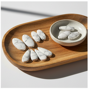 Lot de cabochons en howlite naturelle, pierres semi-précieuses lisses, conçus pour la fabrication de bijoux et l'artisanat en cristal - Product Image 2