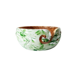 Haute qualité personnalisé fabriqué à la main Sheesham bois fil bol ensemble multicolore écologique motif ovale support de fil pour - Product Image 1