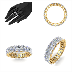 Elegante anillo clásico de oro de 14 quilates para mujer 4.26Cts VS Clarity Lab Grown EF Color Diamond Joyería clásica lujosa - Product Image 2