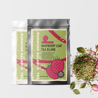 Tisane personnalisée pour l'équilibre hormonal féminin, mélange de feuilles de framboisier rouge, 100% ingrédients naturels, sans additifs, en sachet