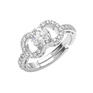 Anillos de Plata de Ley 925 de Primera Calidad para Mujer, con Patrón Geométrico, Diamantes y Baño de Rodio, Anillo Romántico con Incrustaciones para Hombre - Product Image 1