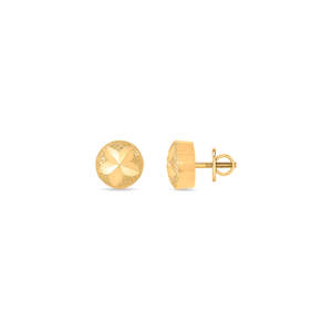 Pendientes de botón Sunny Glow Gold para mujer, joyería de fiesta geométrica vintage con circonita - Product Image 5