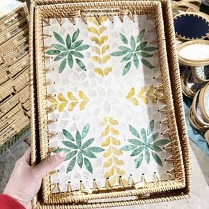 Bandeja de almacenamiento de cerámica con Incrustaciones de nácar con borde de nube, multifunción plegable de lujo moderno para organización del hogar - Product Image 2