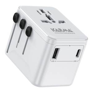 Adaptador de Viaje Blanco DC 9602USBC con Cable USB C para Australia, Europa, Reino Unido, EE. UU.-110-240V, Categoría de Producto: Conector USB - Product Image 3