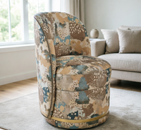 Chaise pivotante |   Fauteuil lounge rembourré en velours/tissu avec support ergonomique