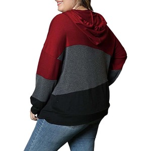 Nueva Sudadera con capucha de bloque de algodón 100% de gran tamaño para mujer en blanco, forro polar pesado de invierno con diseño impreso de logotipo de diamantes de imitación bordados - Product Image 4
