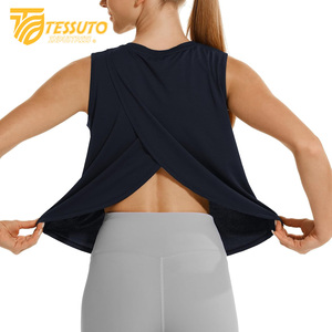 Ropa de entrenamiento para mujer, camiseta sin mangas deportiva de Yoga para gimnasio, camisetas sin mangas con estampado personalizado de alta calidad para mujer, camisetas sin mangas con tirantes gruesos para gimnasio para mujer - Product Image 3