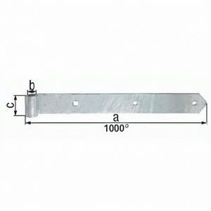 Hot-Dip Galvanized Steel Strap Hinge 45mm Width 1000mm Length 5mm Thickness Rounded 16mm GAH Product Category <b>Hooks</b> & <b>Rails</b> - Product Image 3