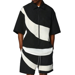Streetwear Men Windbreaker <b>Shorts</b> and Jacket Sets <b>Short</b> Tracksuit Men's <b>Zip</b> up Nylon Two Piece Windbreaker Tracksuits - Product Image 6
