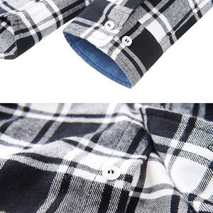 Vente chaude vêtements de mode pour hommes T-shirt en flanelle manches longues léger 100% coton respirant séchage rapide décontracté - Product Image 4