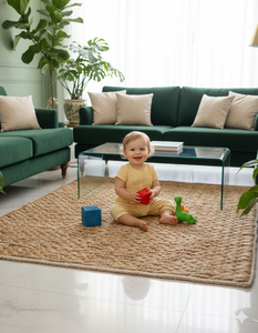 Alfombra de Yute Natural Tejida a Mano de 10 pies x 8 pies, Moderna, de Pelo Medio, Sostenible, Ecológica, Apta para Mascotas, Decorativa - Product Image 6