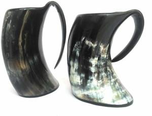 Mug à boire en corne de buffle sculpté viking de haute qualité, écologique, pour vin ou bière, avec un nouveau design pour les fêtes - Product Image 4