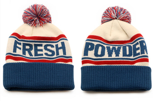 Chapeau d'hiver en cachemire de créateur surdimensionné et personnalisé Bonnet en tricot Skullie Pom Pom imprimé écologique Affaires de plage - Product Image 5