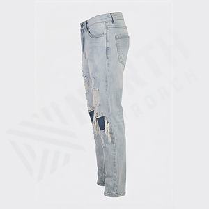 Nouveau jean pour homme en denim déchiré, coupe slim, design tendance, qualité supérieure, streetwear, pantalon décontracté, vente en gros, personnalisable - Product Image 3