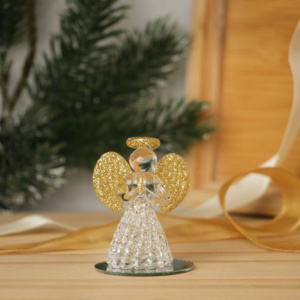 Ángel de cristal brillante con detalles dorados-Adorno navideño - Product Image 6