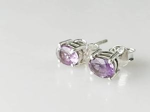 Pendientes Geométricos de Amatista Brasileña, Regalo para Niños, Fiesta de Compromiso, Boda, Plata de Ley Chapada en Rodio - Product Image 2